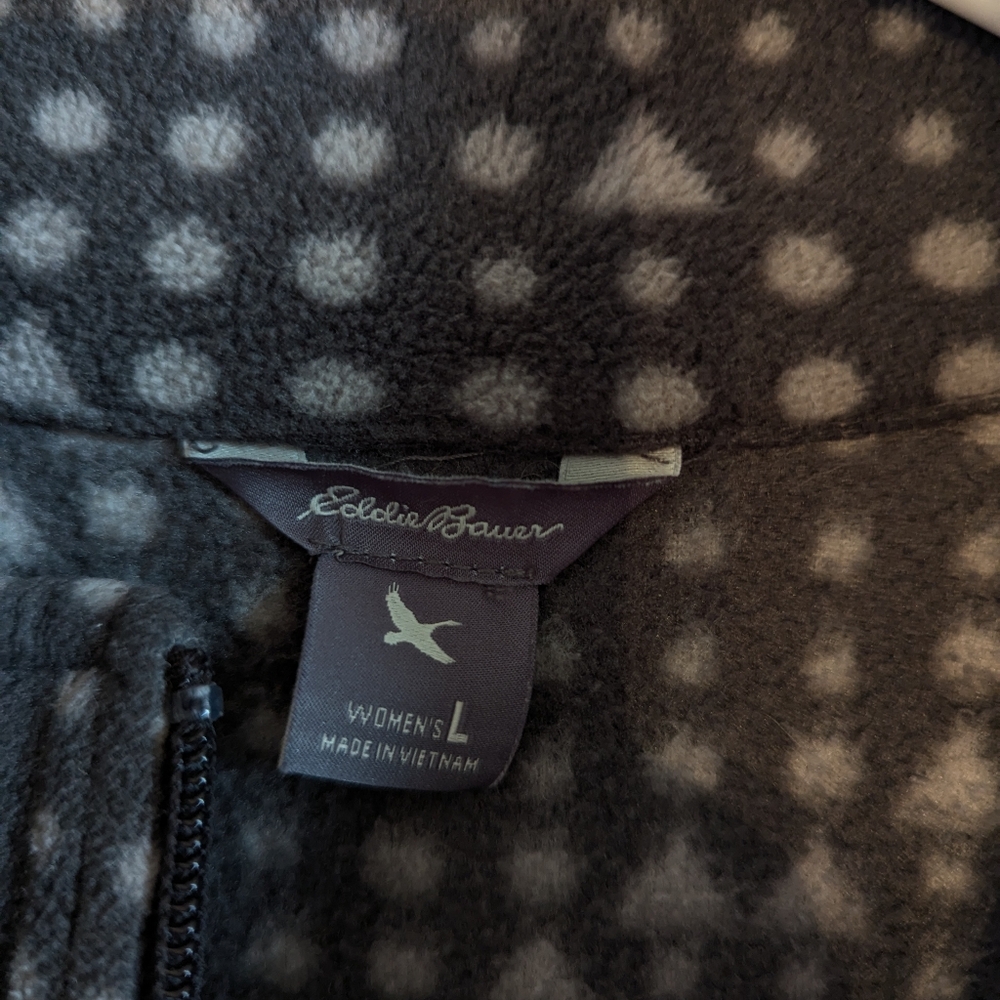 Gray Eddie Bauer Large Patterned Full-Zip Jacket - image 2